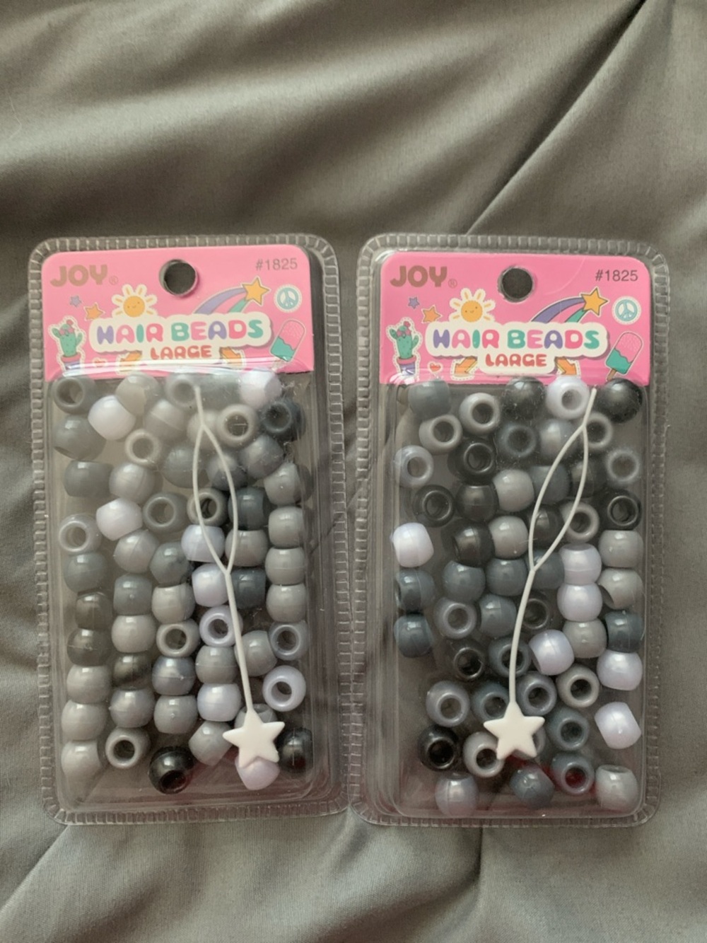 2Pack Joy Hair Beads Large – Gray Mixed Beads